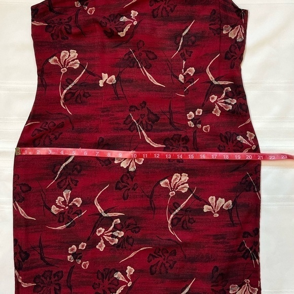 $5 ADD ON with $15+ Bundle Sag Harbor Sheath‎ Dress VTG Red Tropical Sz M EUC - Picture 7 of 10